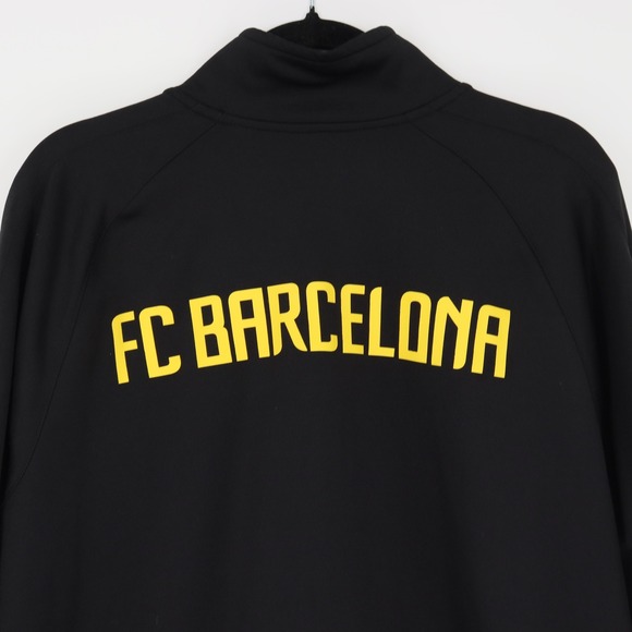 Nike FC Barcelona Football Jacket Soccer Track Jacket Men's Size L Black Yellow - Picture 9 of 9
